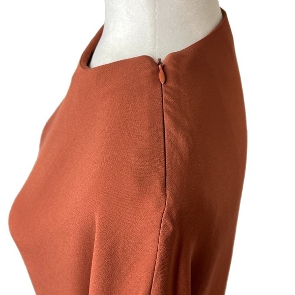 Haider Ackermann Silk Terra Cotta Draped Bottom Zip Top Dress Made in 🇫🇷 36 - Picture 3 of 13